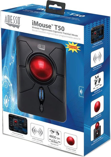 Souris Trackball Sans Fil Adesso IMouse T30 - Optique, Neuve Sous Emballage