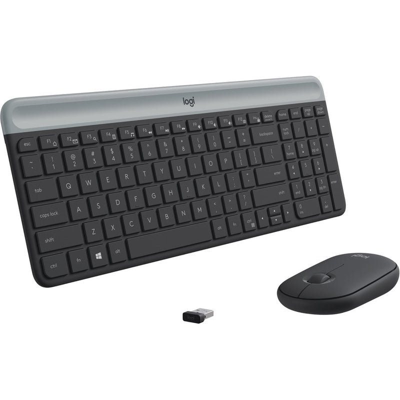 Ensemble clavier et souris sans fil Logitech MK470 Slim - Design compact et moderne, ultra silencieux - Graphite