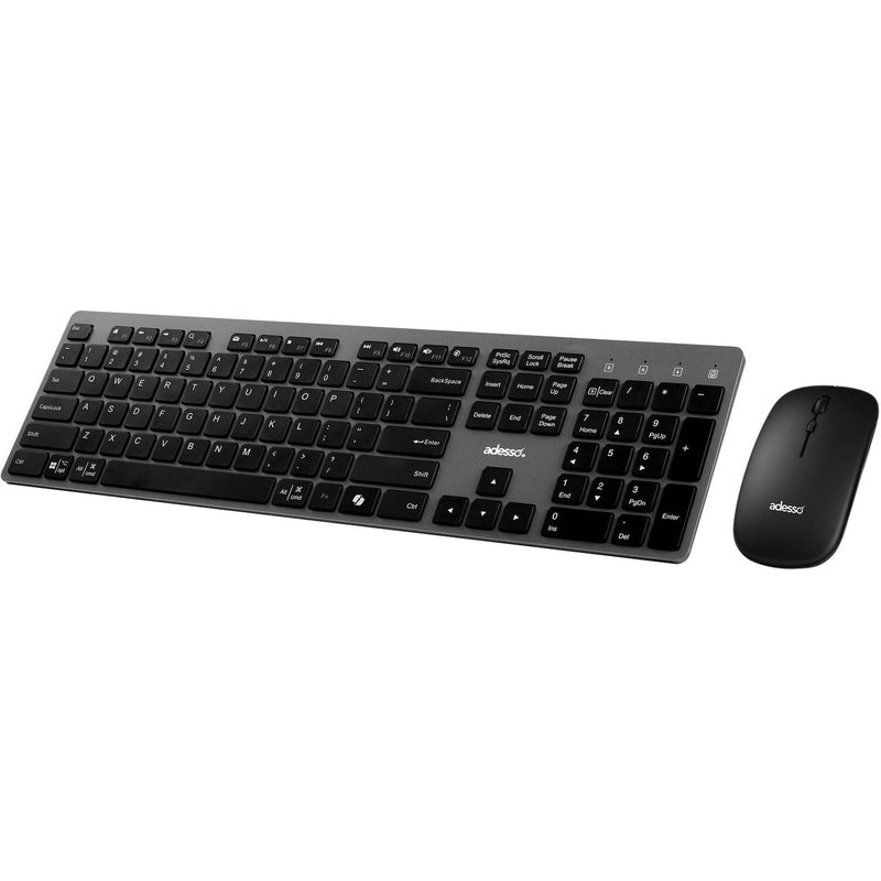 Adesso Multi-OS Wireless Scissor Switch Desktop Keyboard and Mouse French Canadian - Ultimate Hybrid Workspace Solution