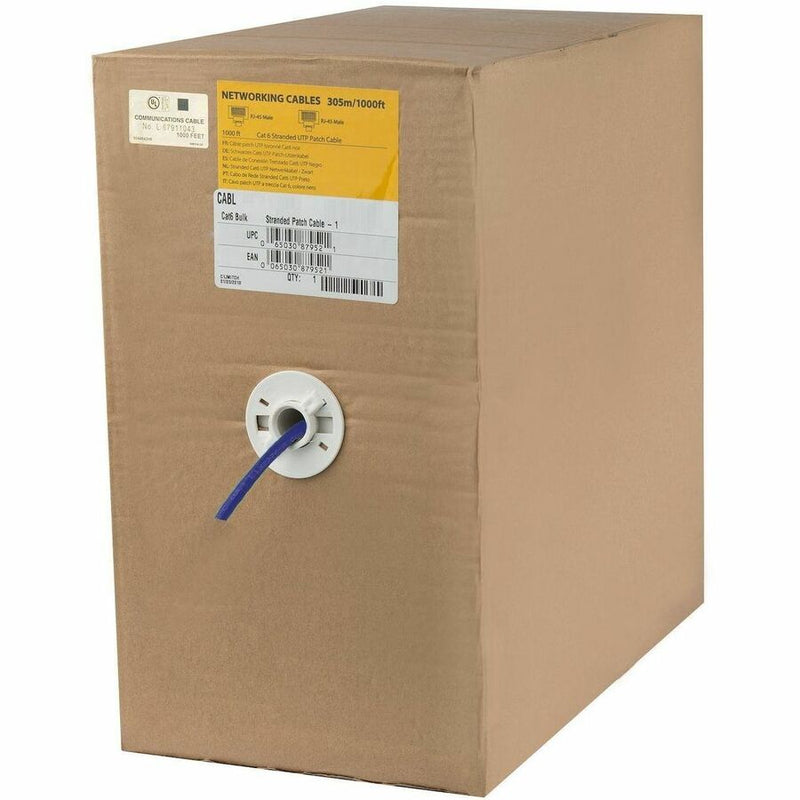 StarTech.com 1000 ft Bulk Cat6 Ethernet Cable - Stranded - CM-Rated for In-Wall Use - Cat 6 UTP Patch Cable - Blue