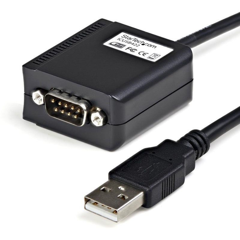 StarTech.com 6ft (1.8m) 1-Port Professional RS422/485 USB Serial Cable Adapter with COM Retention, USB to RS422 Adapter - TAA