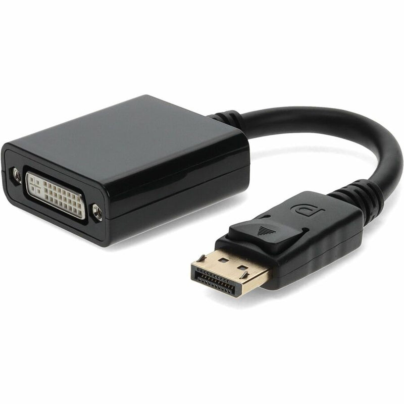 AddOn 8in DisplayPort 1.2 Male to DVI-I (29 pin) Female Black Adapter Cable Which Requires DP++ For Resolution Up to 2560x1600 (WQXGA)