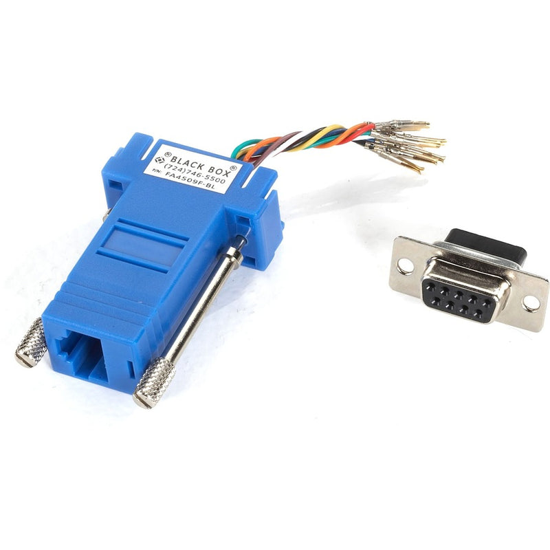 DB9 Colored Modular Adapter (Unassembled), Female to RJ-45, 8-Wire, Blue