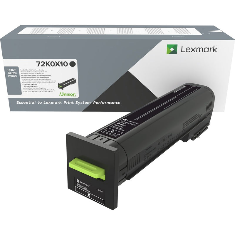 Lexmark 72K0X10 Black Toner Cartridge For use in CS/CX820,CX825 Estimated yield