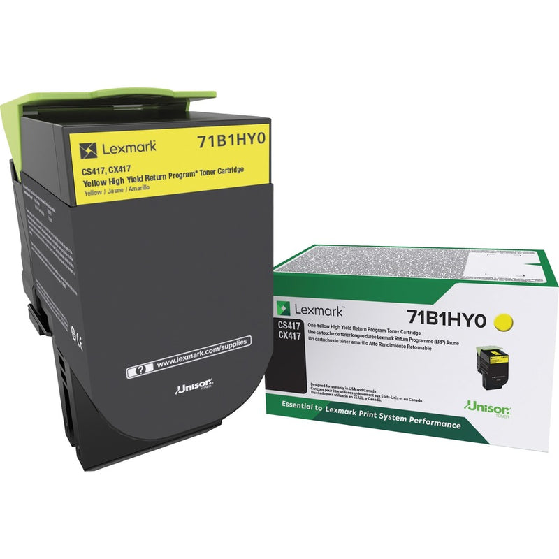 Lexmark Unison Original High Yield Laser Toner Cartridge - Yellow - 1 Each