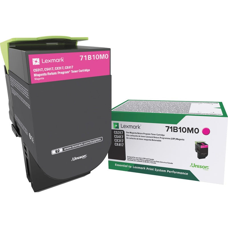 Lexmark 71B10M0 Magenta Return Program Toner Cartridge For use in CS/CX317,417,5
