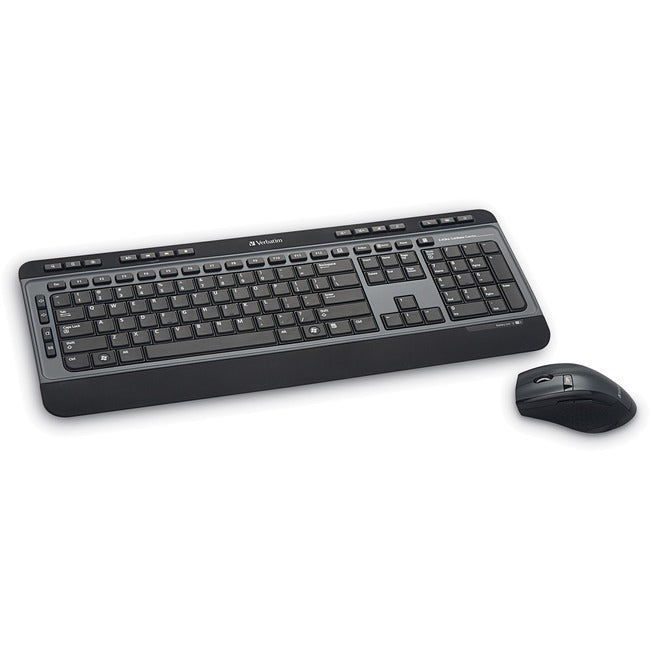 Verbatim Multimedia Wireless Keyboard and 6-ButtonMouse, 99788, Black, Plug-and-