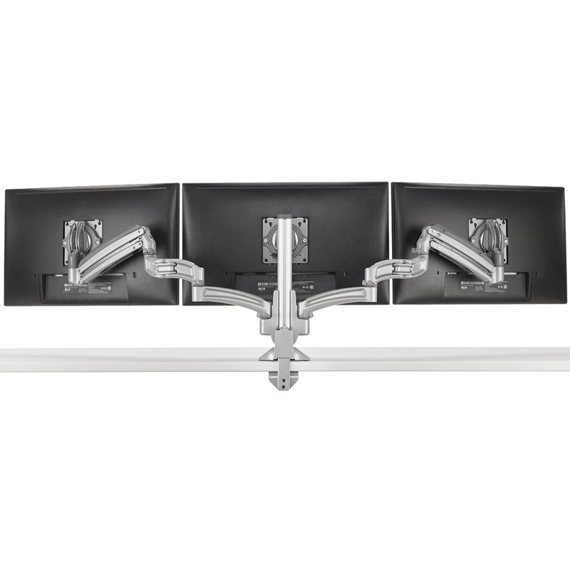 KX Low-Profile Triple Monitor Arms, Column Desk Mount, Silver