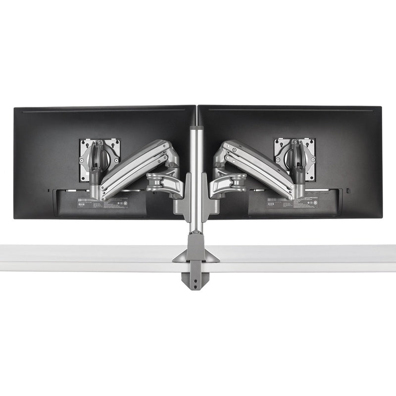 KX Low-Profile Dual Monitor Arms, Column Desk Mount, Silver