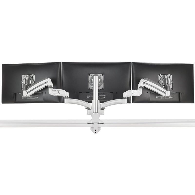 KX Low-Profile Triple Monitor Arms, Column Desk Mount, White