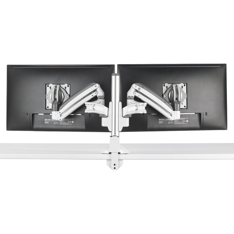KX Low-Profile Dual Monitor Arms, Column Desk Mount, White