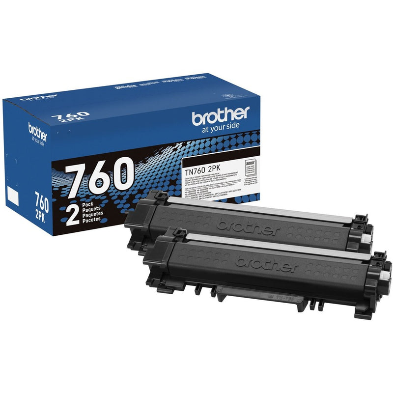 Brother TN760 Original High Yield Laser Toner Cartridge - Twin-pack - Black - 2 / Box