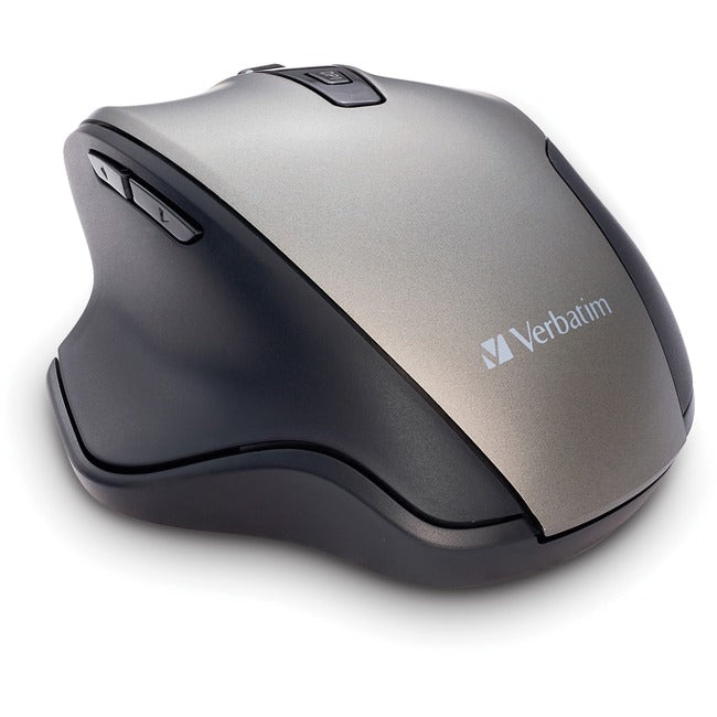Silent Ergonomic Wireless Blue LED Mouse - Graphite