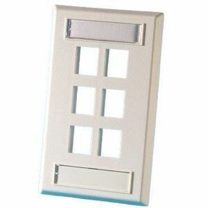 Ortronics Single Gang Keystone Faceplate, 6 Port, Cloud White | PcHybrid