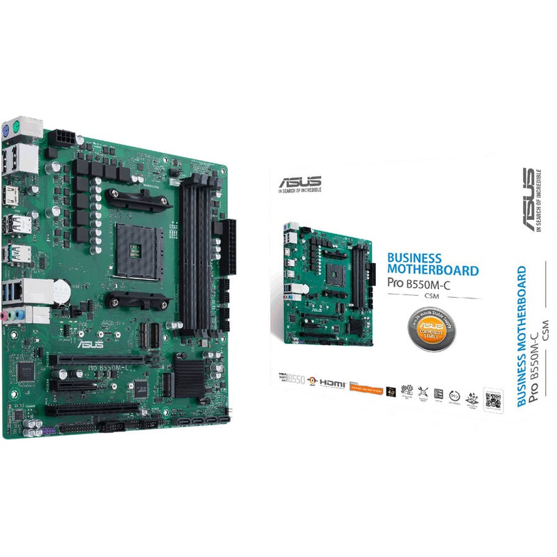 ASUS PRO B550M-C/CSM AMD AM4 (Ryzen 5000 & 3000) microATX commercial motherboard