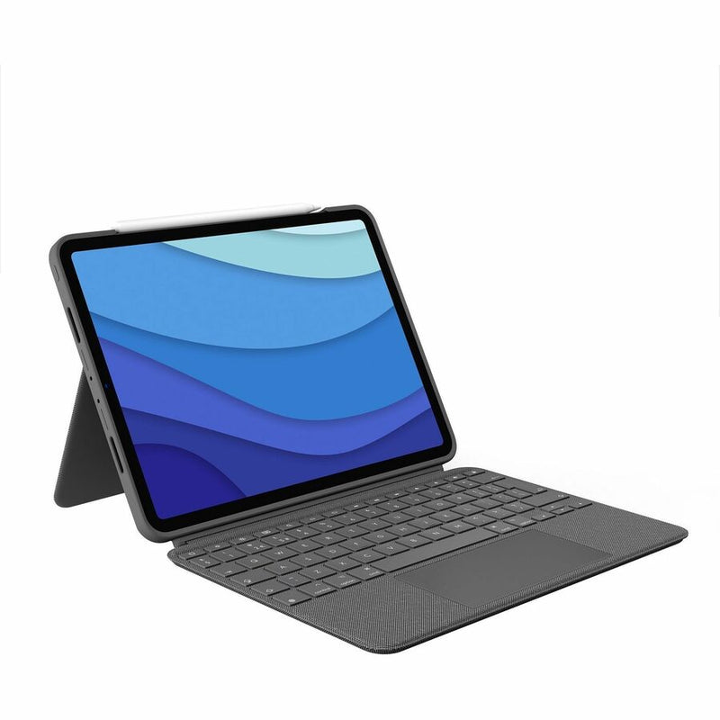Logitech Combo Touch Keyboard/Cover Case for 11" (279.40 mm) Apple, Logitech iPad Pro, iPad Pro (2nd Generation), iPad Pro (3rd Generation) Tablet - Oxford Gray