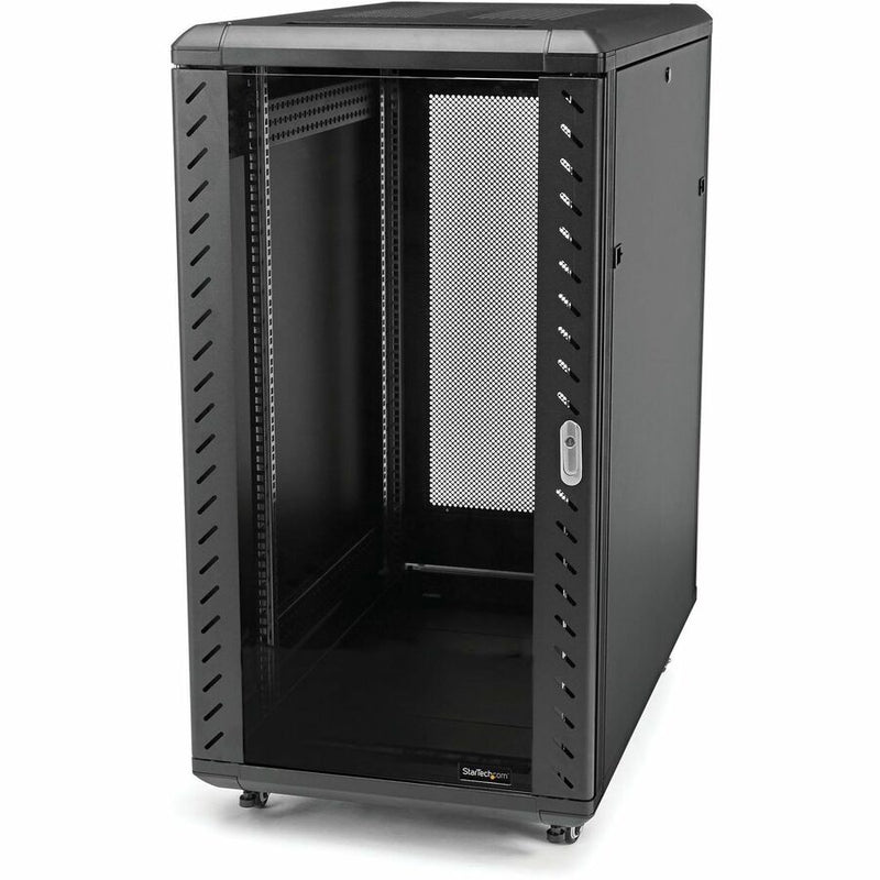 StarTech.com 4-Post 32U Server Rack Cabinet, 19" Data Rack Cabinet for Computer / IT Equipment, Home Network Rack, Half Height Server Rack