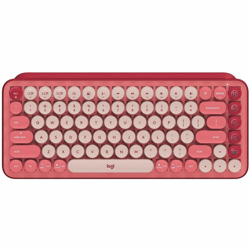 Logitech POP Keys Wireless Mechanical Keyboard With Emoji Keys - Heartbreaker Rose