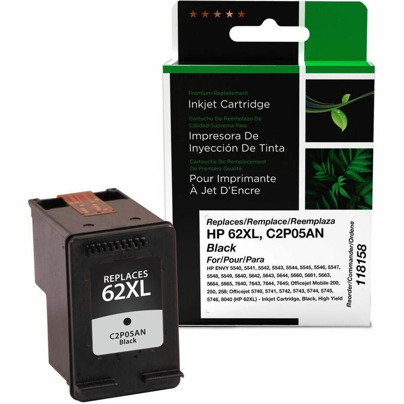 CIG Remanufactured High Yield Inkjet Ink Cartridge 62XL (C2P05AN) - Black Each