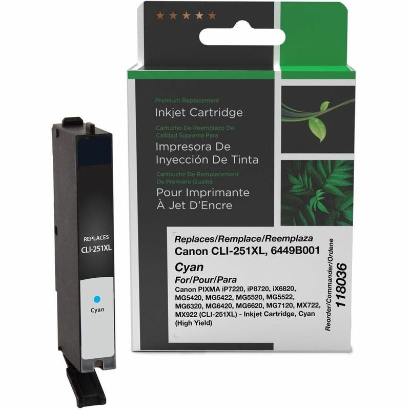 CLOVER IMAGING NON-OEM NEW HIGH YIELD CYAN INK CARTRIDGE REPLACEMENT FOR CANON C