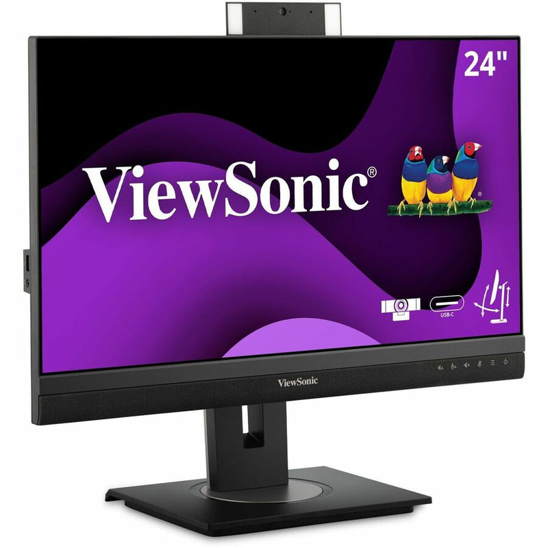 ViewSonic Graphic VG2456V 24" Class Webcam Full HD LED Monitor - 16:9 - Black