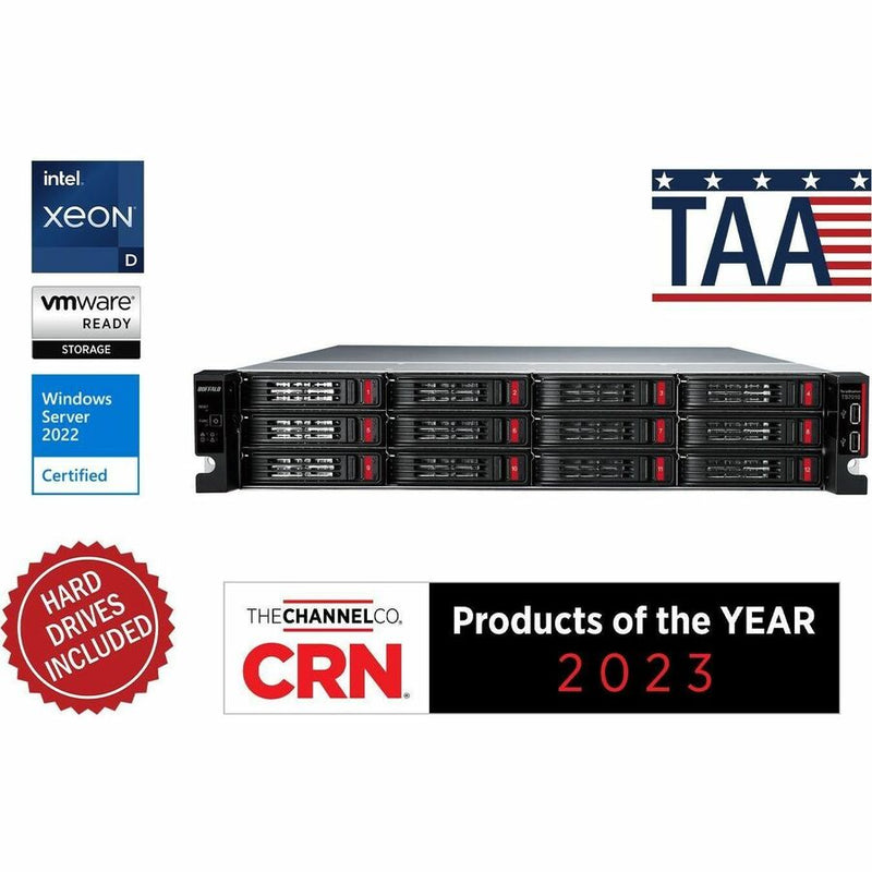 BUFFALO TERASTATION 71210RH 2U RM 96TB 12 BAY NAS (12X8TB) ENTERPRISE HDD INCLUD