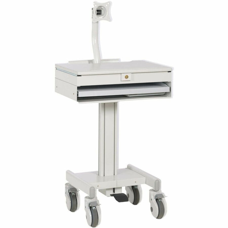 TRIPPLITE MOBILE WORKSTATION WITH MONITOR ARM, CASTERS, LOCKING DRAWER TAA