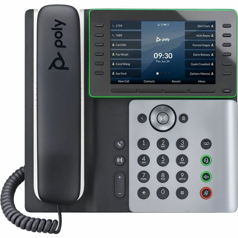 Poly Edge E550 IP Phone - Corded - Corded/Cordless - Bluetooth, Wi-Fi, NFC - 3 Multiple Conferencing - Desktop, Wall Mountable - White, Midnight Blue