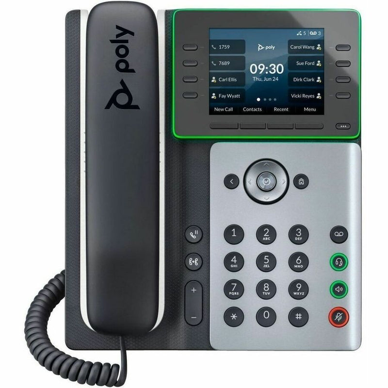 Poly Edge E500 IP Phone - Corded - Corded - 3 Multiple Conferencing - Desktop, Wall Mountable - White, Midnight Blue