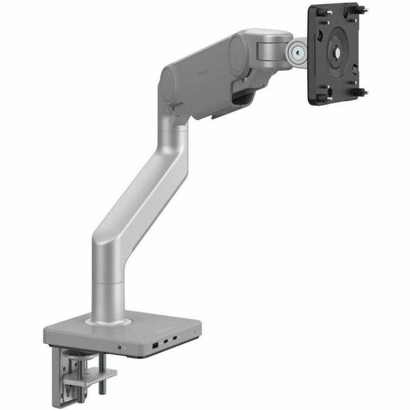 M10 MONITOR ARM FOR SINGLE MONITOR WITH M/CONNECT 3 CHARGING HUB - SILVER WITH G