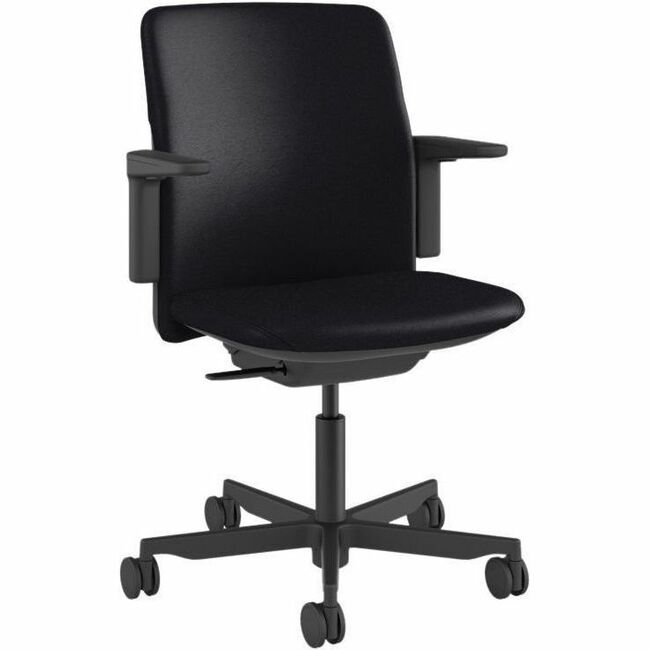 PATH TASK CHAIR WITH BLACK FRAME WITH BLACK TRIM AND HEIGHT-ADJUSTABLE ARMS - MI