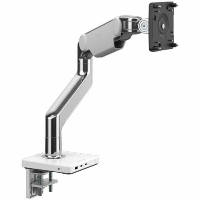 M8.1 MONITOR ARM FOR SINGLE MONITOR WITH M/CONNECT 3 CHARGING HUB - POLISHED ALU