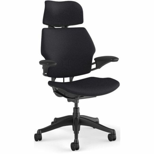 FREEDOM TASK CHAIR WITH HEADREST, GRAPHITE FRAME AND HEIGHT-ADJUSTABLE ARMS - GR