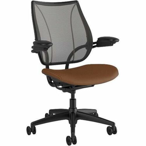 LIBERTY TASK CHAIR WITH BLACK FRAME AND HEIGHT-ADJUSTABLE ARMS - SADDLE CORVARA