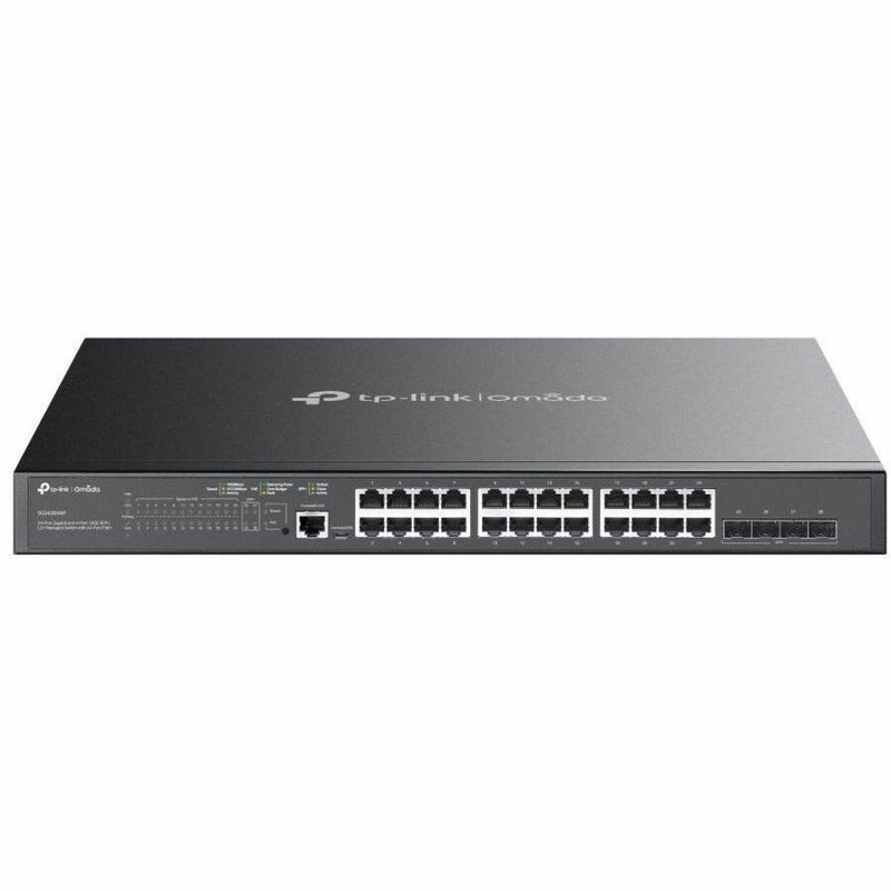 Omada 24-Port Gigabit and 4-Port 10GE SFP+ L2+ Managed Switch with 24-Port PoE+