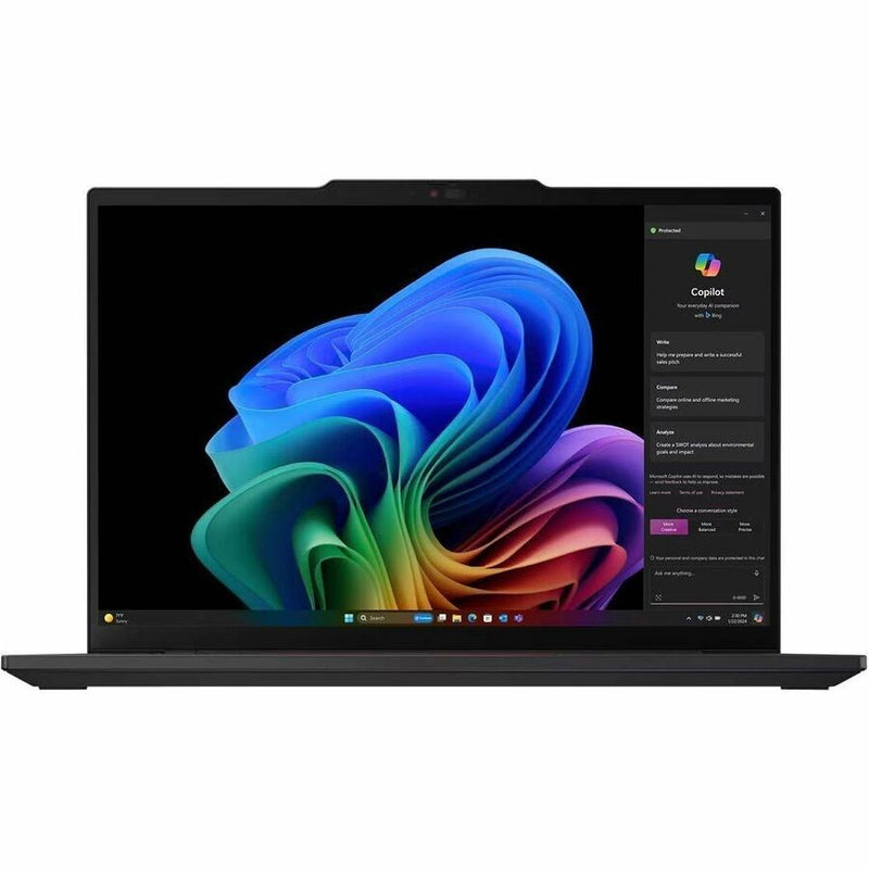 Lenovo ThinkPad T14s Gen 6 21N10000CA 14" Copilot+ PC Notebook - WUXGA - Qualcomm Snapdragon X Elite X1E-78-100 - 32 GB - 1 TB SSD - French Keyboard - Black