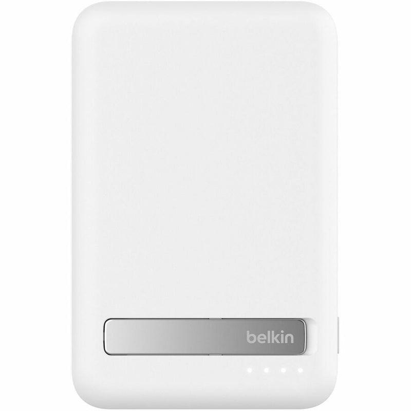 Belkin 15W Wireless Magnetic Power Bank w/ Stand, Qi2 - 5K mAh - 1xUSB-C - Portable Charger - w/ USB-C to USB-C Cable - White