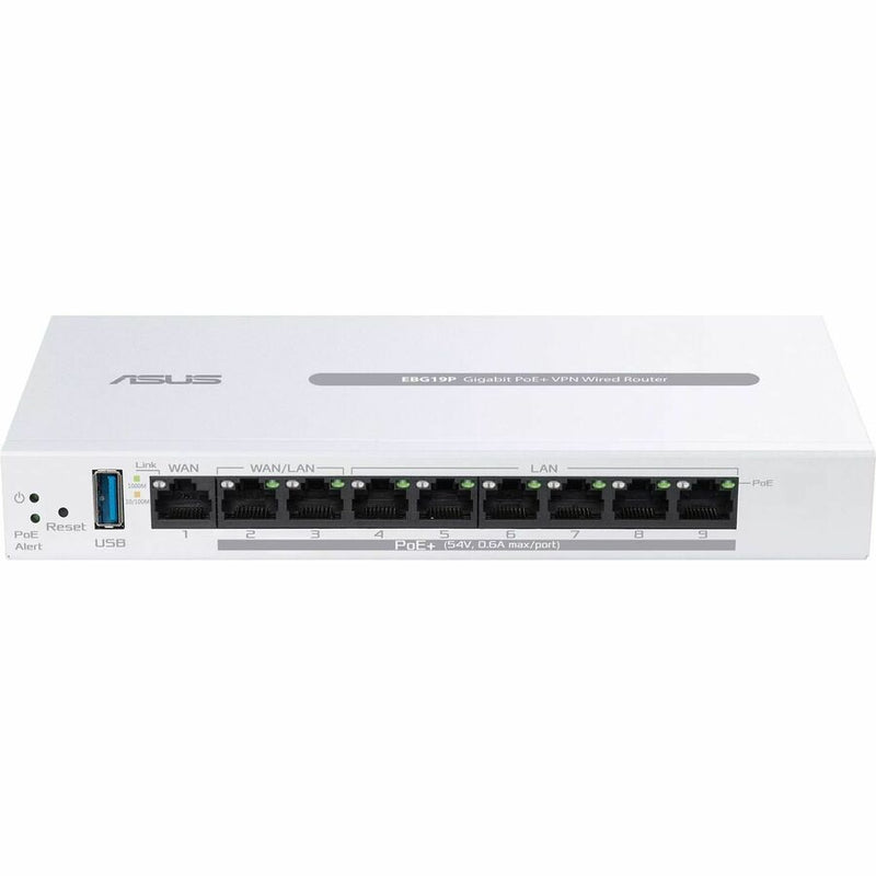 ASUS EXPERTWIFI EBG19P GIGABIT POE+ VPN WIRED ROUTER, 8 POE+ PORTS, 123W, UP TO
