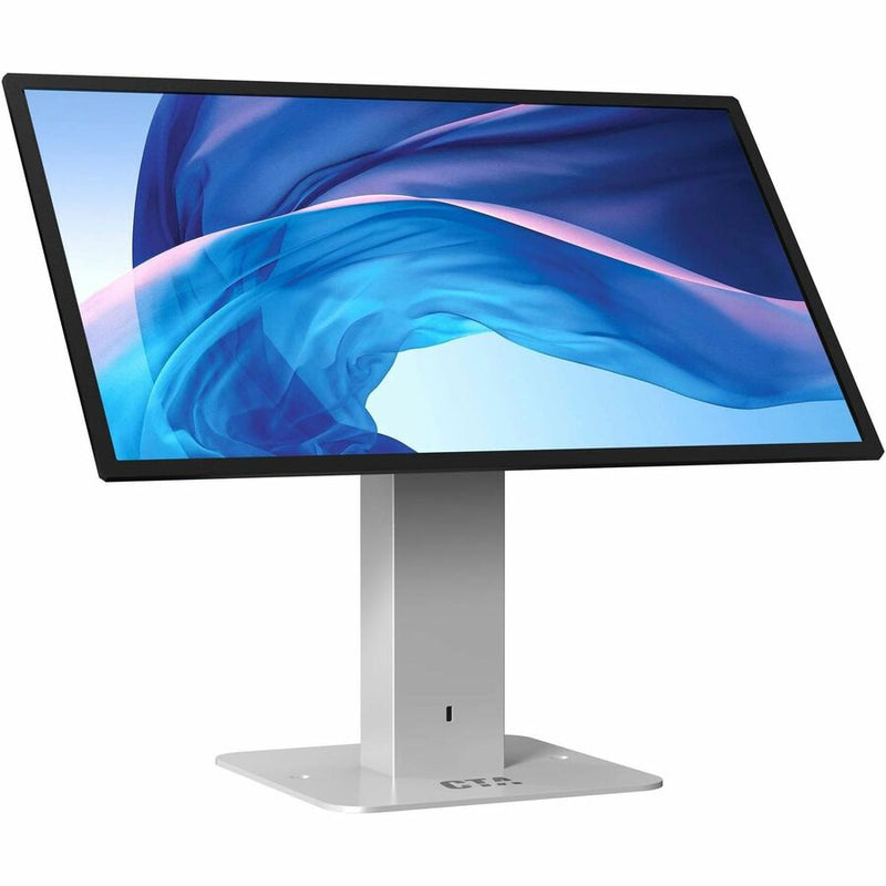 CTA Digital Desk Mount for Tablet, Display, Holder, Monitor, Enclosure, Kiosk - White - Landscape/Portrait