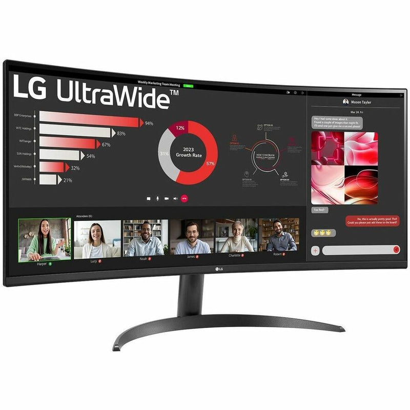 LG 34IN 34WR50QK-B 3440X1440 VA ULTRAWIDE CURVED MONITOR, HDR10