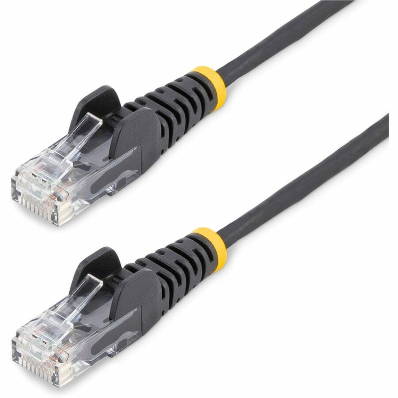 StarTech.com 25ft Black Slim CAT6 Ethernet Cable, Slim Snagless RJ45, UTP, LSZH, 28AWG Bare Copper, Slim Network Patch Cord, Fluke Tested