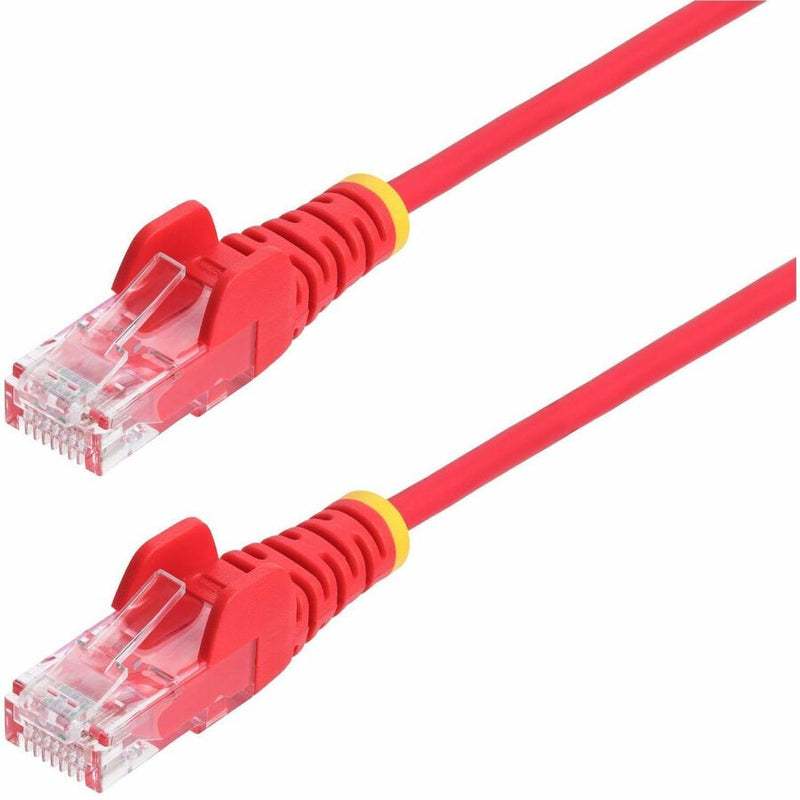 StarTech.com 25ft Red Slim CAT6 Ethernet Cable, Slim Snagless RJ45, UTP, LSZH, 28AWG Bare Copper, Slim Network Patch Cord, Fluke Tested