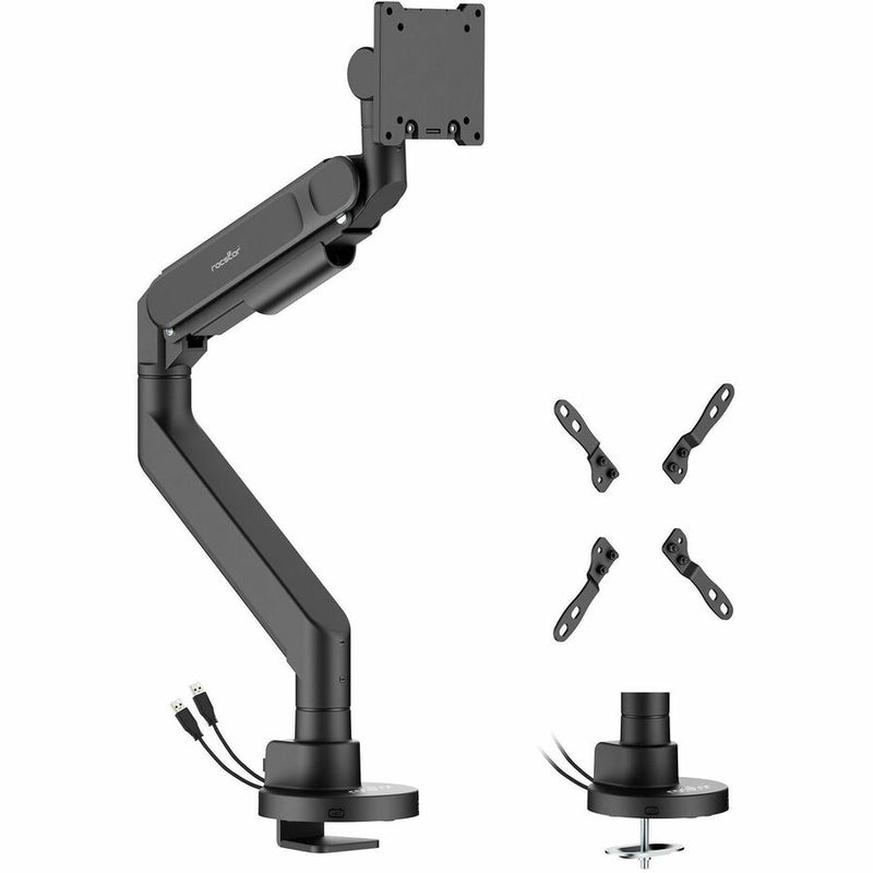ROCSTOR ERGOREACH ED7 SINGLE ERGONOMIC HEAVY-DUTY MONITOR ARM WITH USB-A & USB-C