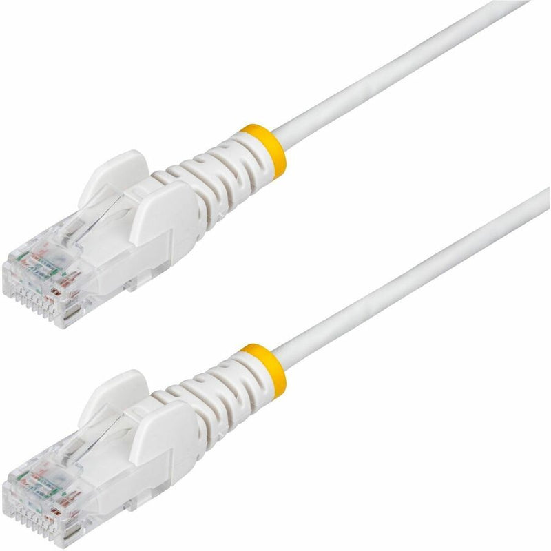 STARTECH 7FT WHITE SLIM CAT6 ETHERNET CABLE, SNAGLESS, 100W POE, UTP, LSZH, 28AW