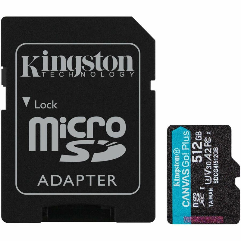KINGSTON 512GB MICROSDXC CANVAS GO PLUS GEN4 200MB/S A2 U3 V30 CARD + ADAPTER