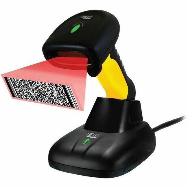 ADESSO 2.4GHZ WIRELESS AND BLUETOOTH ANTIMICROBIAL WATERPROOF 2D BARCODE SCANNER