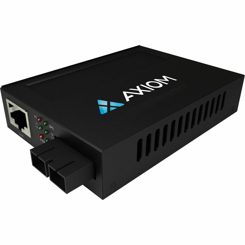 Axiom 1Gbs POE+ RJ45 to 1000BASE-LX Fiber Media Converter -SMF, SC, 40km, 1310nm