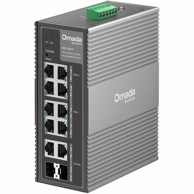 TP-Link Omada 10-Port Gigabit Industrial Easy Managed Switch with 6-Port PoE+ and 2-Port PoE++