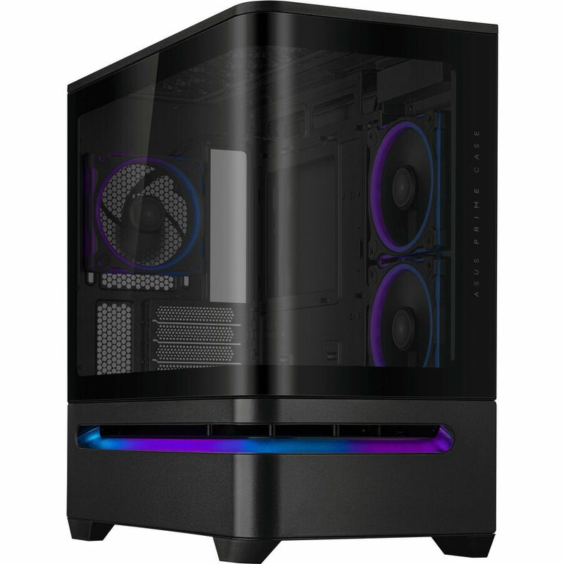 ASUS PRIME AP202 ARGB BLACK MATX CASE WITH FULLY TEMPERED CURVED GLASS, SUPPORTS