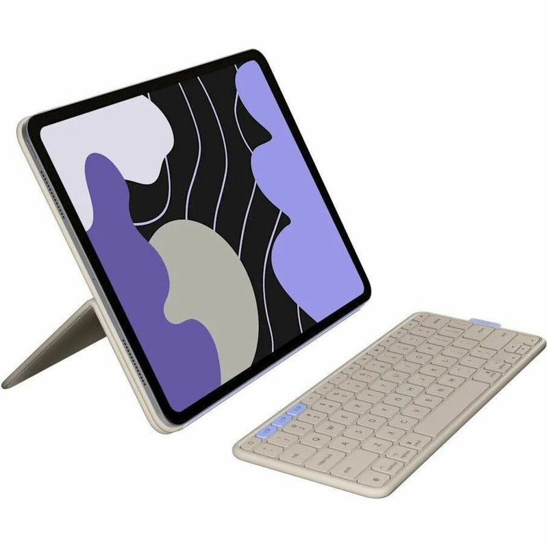 Logitech Flip Folio Keyboard/Cover Case for 13" Apple iPad Pro, iPad Air Tablet - Sand